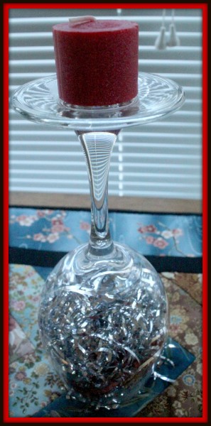 Wine glass candle