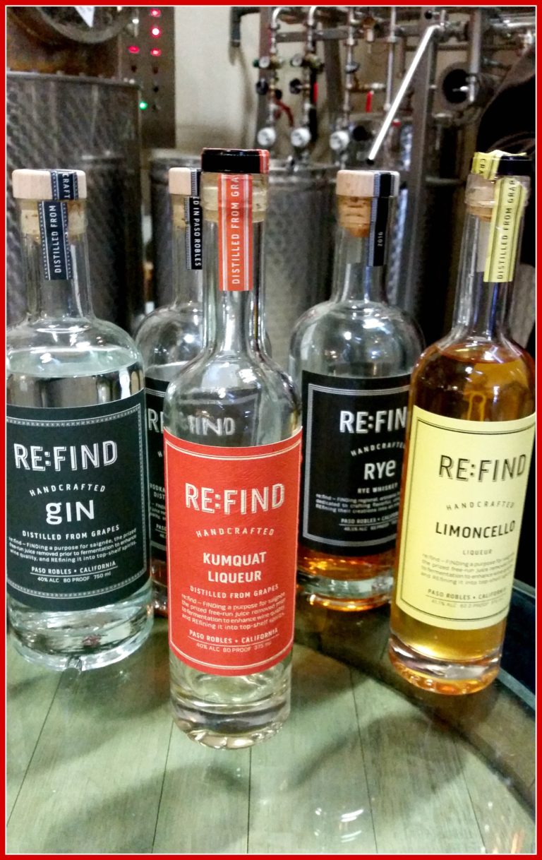 Spirits Made from Paso Robles Wine Grapes REFind Distillery